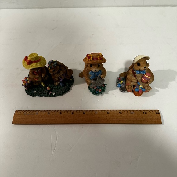 Vintage Mervyns 1998 Bunny Family Figurines Lot of 3 new Easter bunnies - Picture 8 of 11